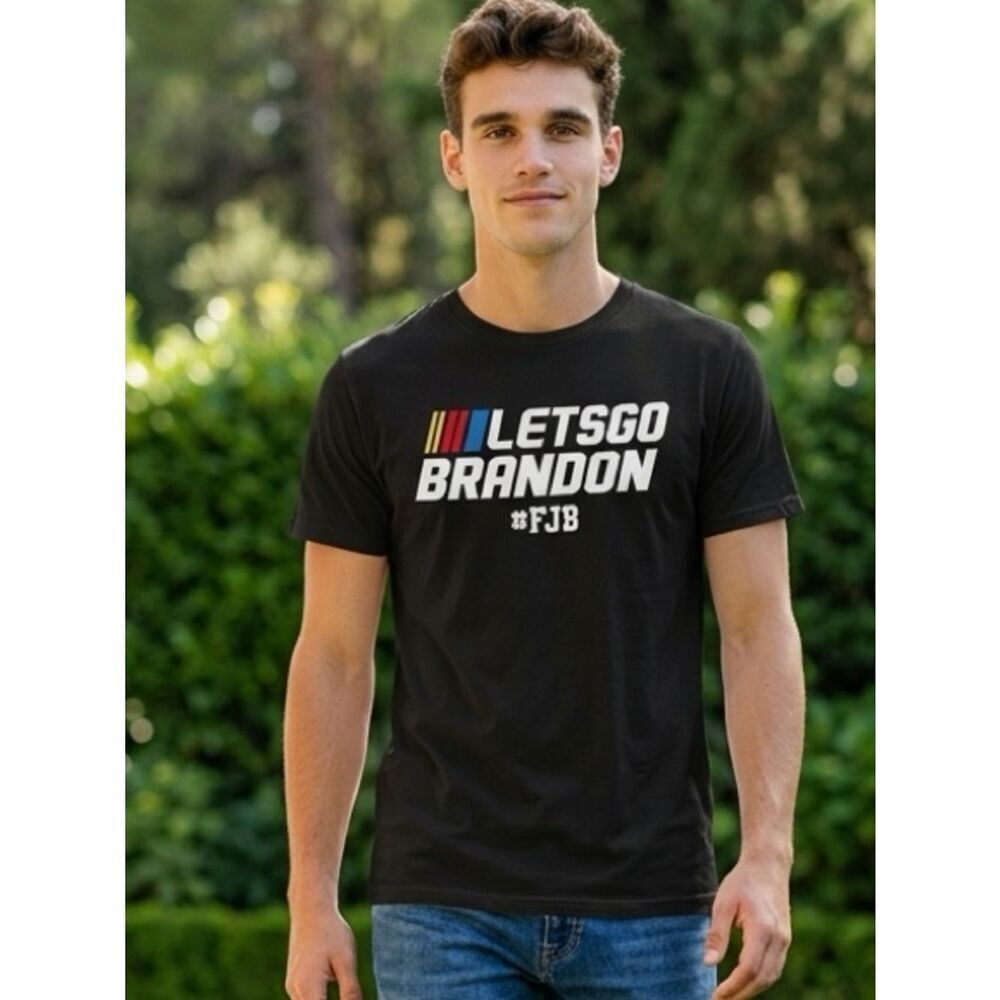 EUC Next Level Unisex Black Short Sleeve Graphic Tee Shirt Let’s Go Brandon -XXL